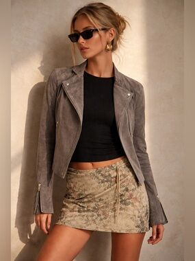 BLANKNYC | No Limit Suede Moto Jacket | S (Oversized Fit)